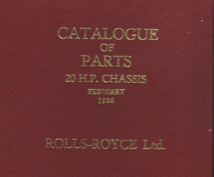1924 Catalogue of Parts for the 20-HP